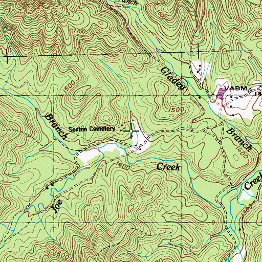 Topographic Map of Sexton Cemetery, TN
