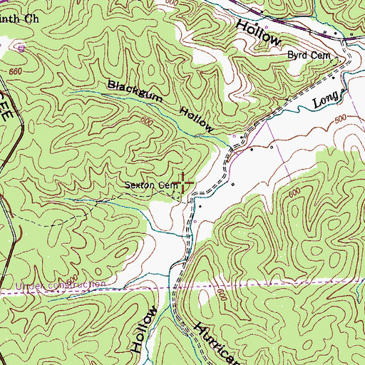 Topographic Map of Sexton Cemetery, TN