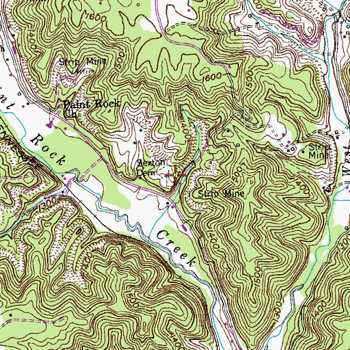 Topographic Map of Sexton Cemetery, TN