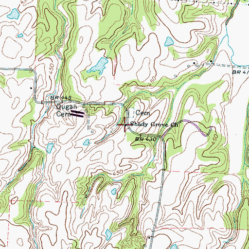 Topographic Map of Shady Grove Church, TN
