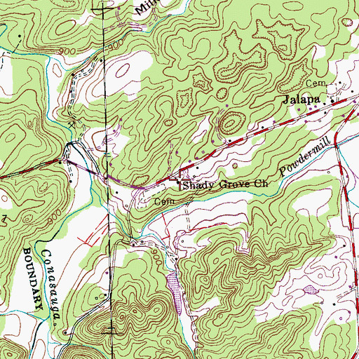 Topographic Map of Shady Grove Church, TN