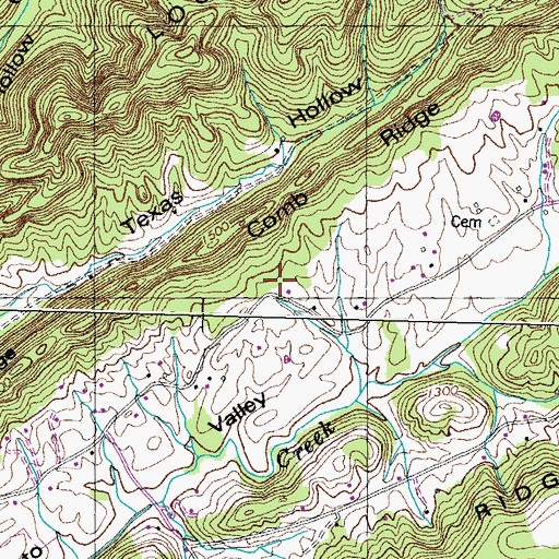 Topographic Map of Shady Grove School, TN