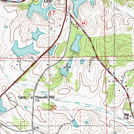 Topographic Map of Montgomery Hunting Club Lake, AL