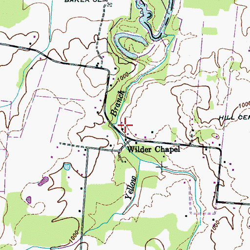 Topographic Map of Shake Rag School, TN