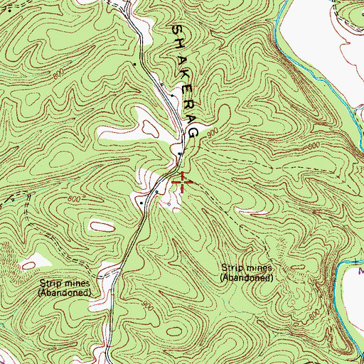 Topographic Map of Shakerag Ridge, TN