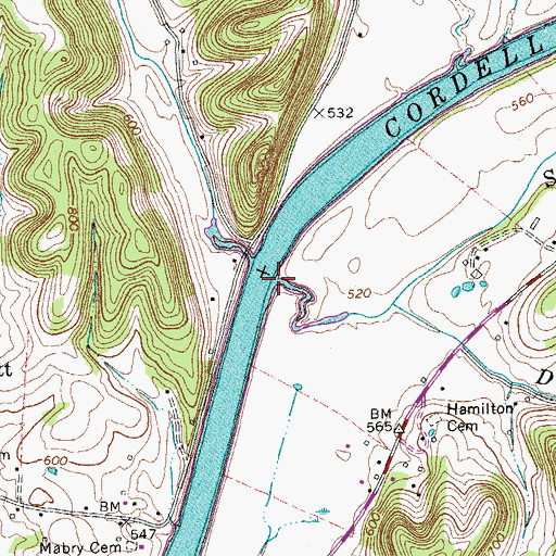 Topographic Map of Shankey Branch, TN