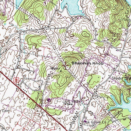 Topographic Map of Shannon Knob, TN