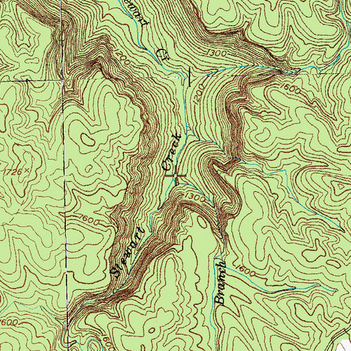 Topographic Map of Sharp Branch, TN