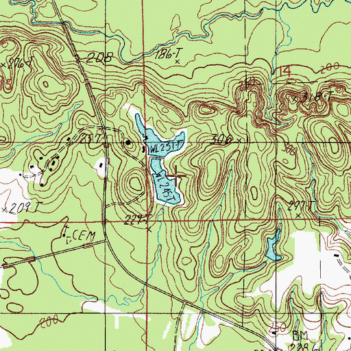 Topographic Map of Florence Cabiniss Lake Dam, AL