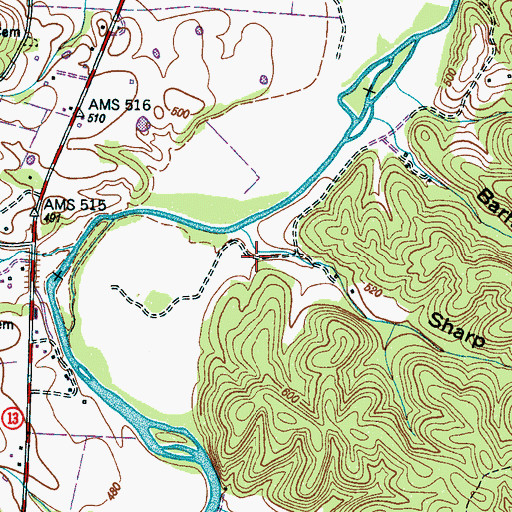 Topographic Map of Sharp Hollow, TN