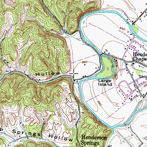 Topographic Map of Sharp Hollow, TN