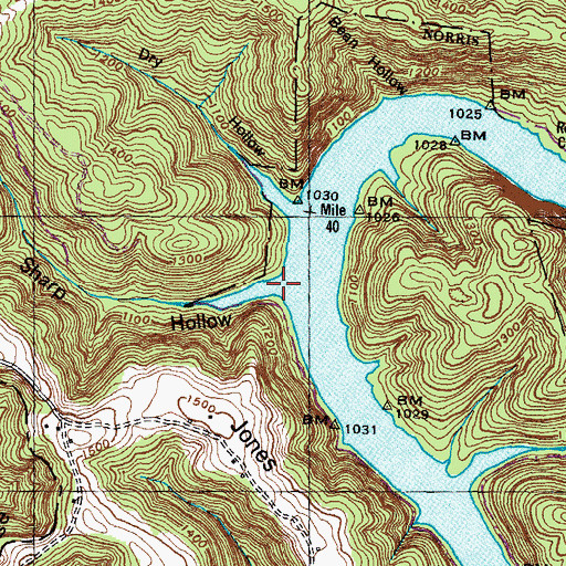 Topographic Map of Sharp Hollow, TN