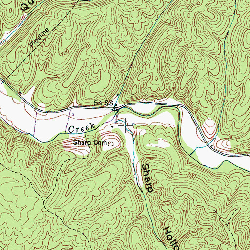 Topographic Map of Sharp Hollow, TN