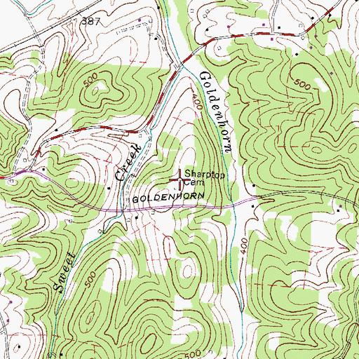 Topographic Map of Jackson Cemetery, TN