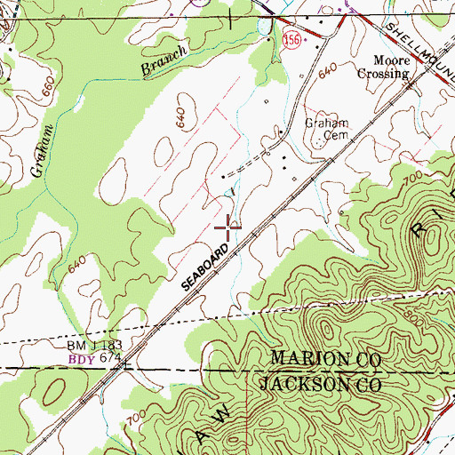 Topographic Map of Indian Hill Farm Airport, TN