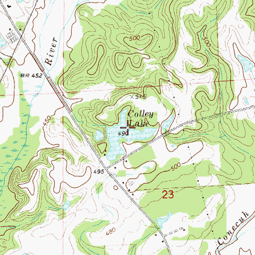 Topographic Map of Colley Pond Dam, AL