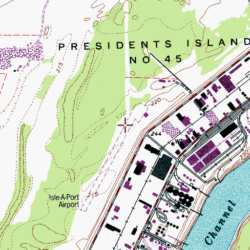 Topographic Map of Isle-A-Port Airport, TN