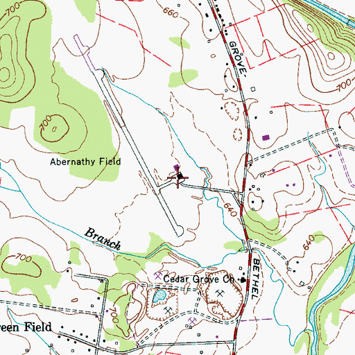Topographic Map of Abernathy Field, TN