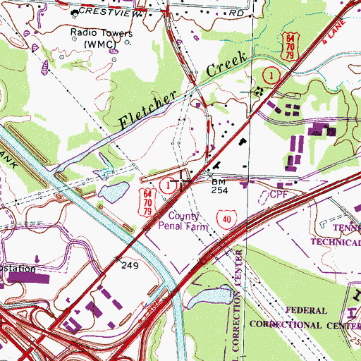 Topographic Map of Shelby County Sheriffs Department Substation Airport (historical), TN