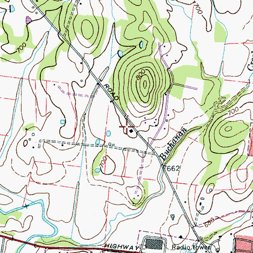 Topographic Map of Lady Jane Airport (historical), TN