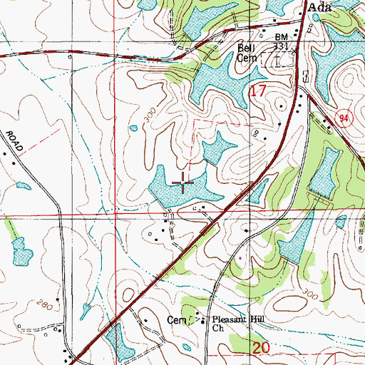 Topographic Map of Cauthen Number 2 Dam, AL