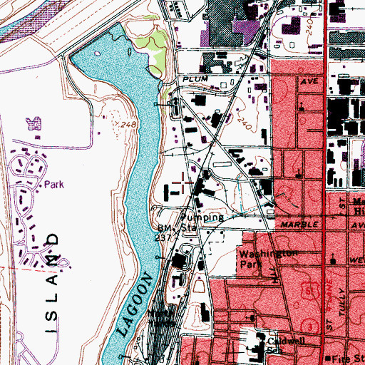 Topographic Map of Anderson-Tully County Airport, TN