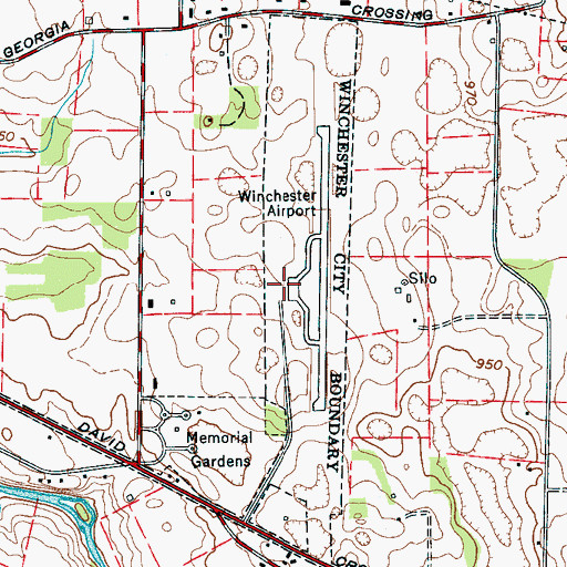 Topographic Map of Winchester Municipal Airport, TN