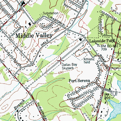 Topographic Map of Dallas Bay Sky Park, TN