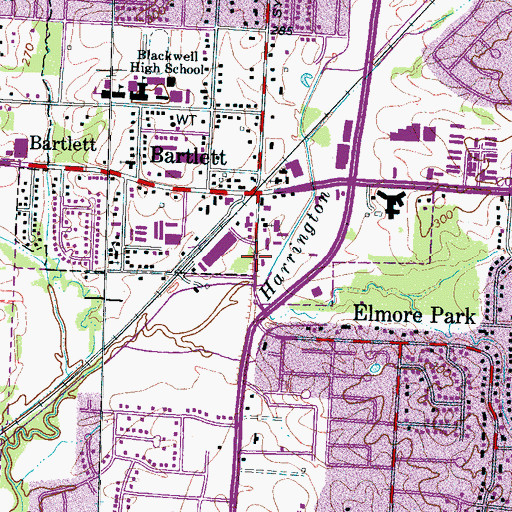 Topographic Map of Ranger Airport, TN