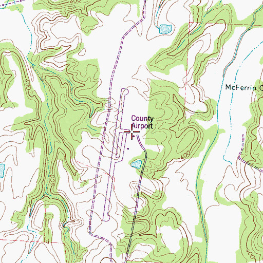 Topographic Map of Fayette County Airport, TN