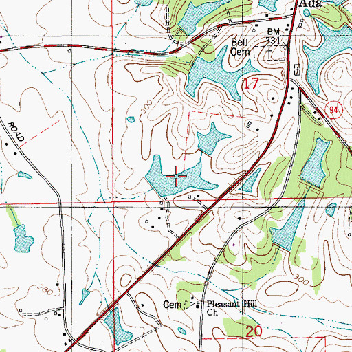Topographic Map of Cauthen Lake Number Two, AL