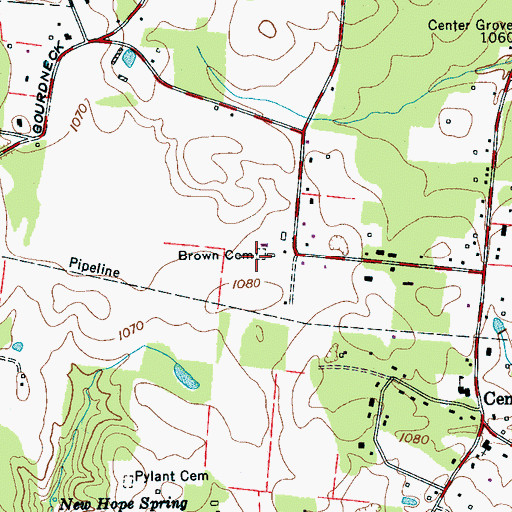 Topographic Map of Amacher Strip, TN