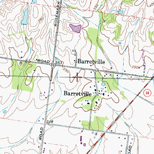 Topographic Map of Barret Airport (historical), TN