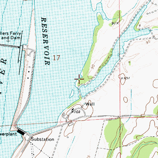Topographic Map of Henderson Lake, AL