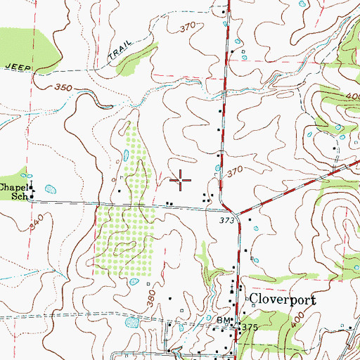 Topographic Map of Anderson Airport, TN