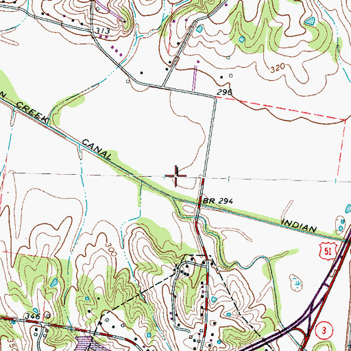 Topographic Map of Cates Airport (historical), TN