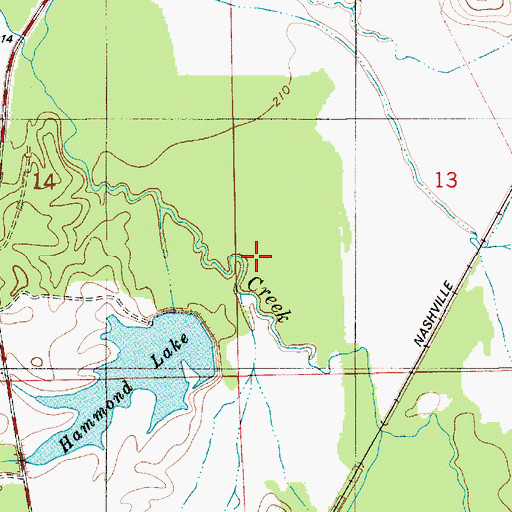 Topographic Map of Hammond Number One Dam, AL