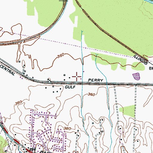 Topographic Map of Mitchell Airport (historical), TN