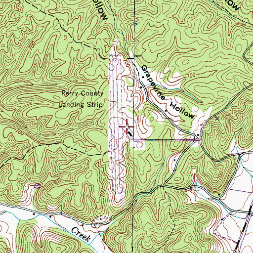 Topographic Map of James Tucker Airport, TN