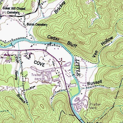 Topographic Map of Elkmont Helipad, TN