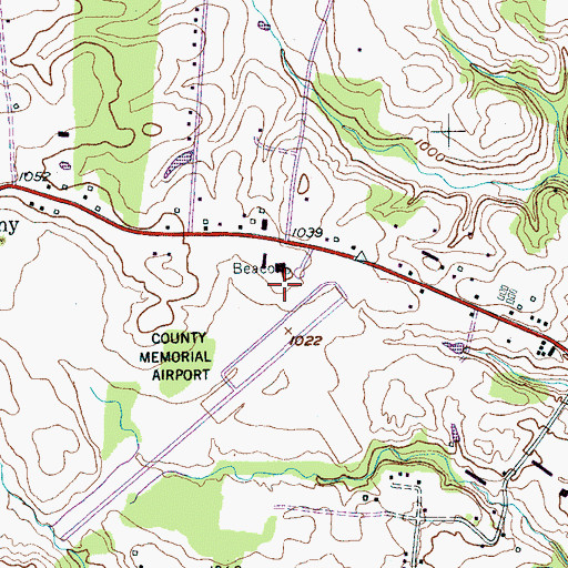 Topographic Map of Warren County Memorial Airport, TN