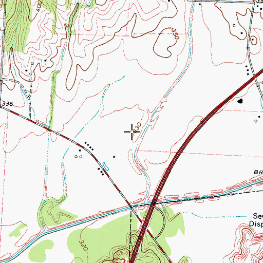 Topographic Map of Flying I Ranch Airport, TN