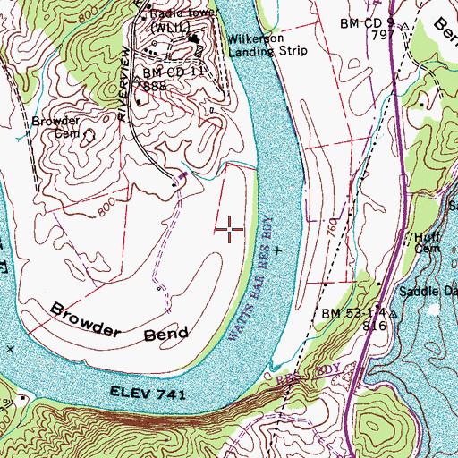 Topographic Map of Wilkerson Field (historical), TN