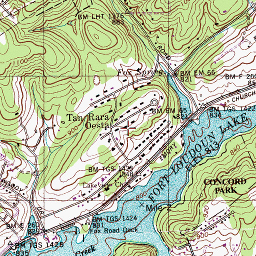 Topographic Map of Tan Rara Airport (historical), TN