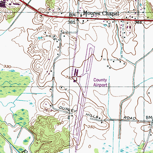 Topographic Map of Gibson County Airport, TN