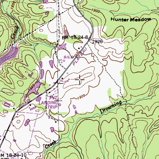 Topographic Map of Carey Airport, TN