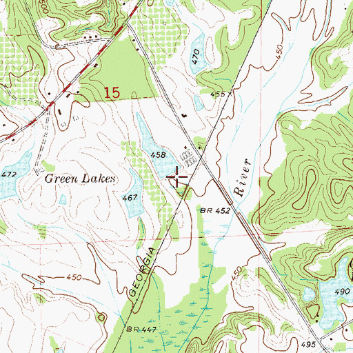 Topographic Map of C F Green Lake Dam, AL