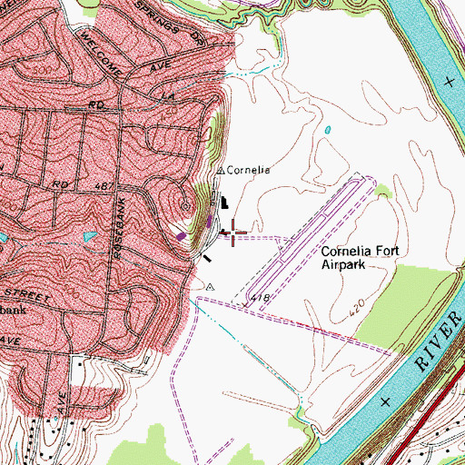 Topographic Map of Cornelia Fort Airpark (historical), TN