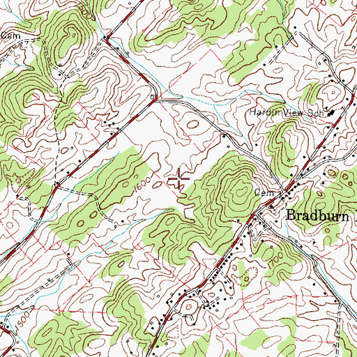 Topographic Map of Greeneville-Greene County Municipal Airport, TN