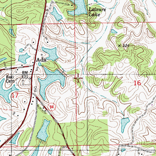 Topographic Map of Underwood Number 1 Dam, AL